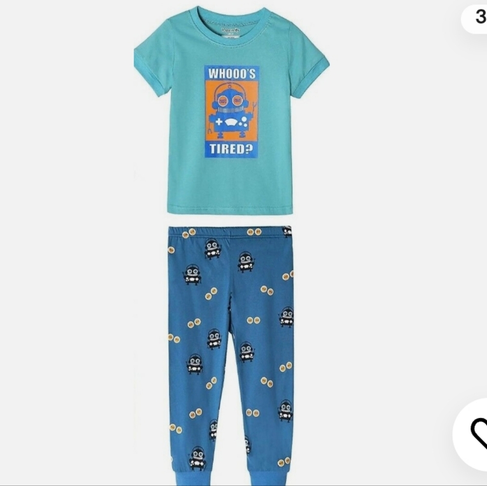 NEW Boys Pajamas Robot Snug Fit Size 7 Sleepwear
